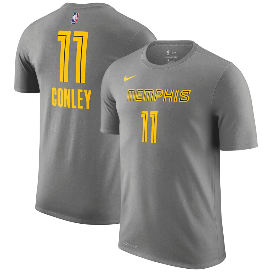 Men 2020 NBA Nike Mike Conley Memphis Grizzlies Gray 201819 City Edition Name Number TShirt